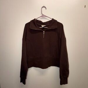 Universal Thread Dark Brown Women's Half-Zip Hoodie